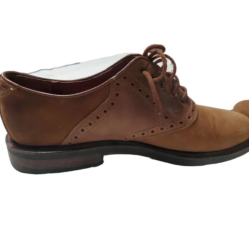 JOHNSTON & MURPHY Men's Italy  Lace Up‎ Oxford Brown Suede Leather Size 9.5 M